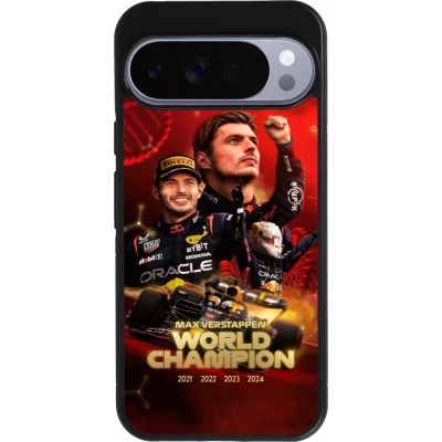 Coque Google Pixel 10 Pro XL - Silicone rigide noir Max Verstappen Champion 2023