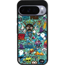 Google Pixel 10 Pro XL Case Hülle - Silikon schwarz Mixed Cartoons Turquoise