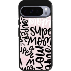 Google Pixel 10 Pro XL Case Hülle - Silikon schwarz Mom 2024 Super mom