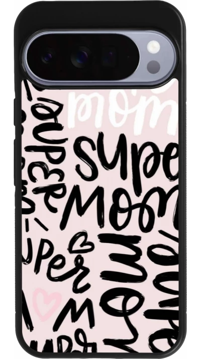 Google Pixel 10 Pro XL Case Hülle - Silikon schwarz Mom 2024 Super mom