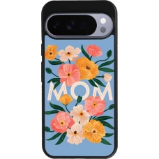 Coque Google Pixel 10 Pro XL - Silicone rigide noir Mom 2026 Flowers