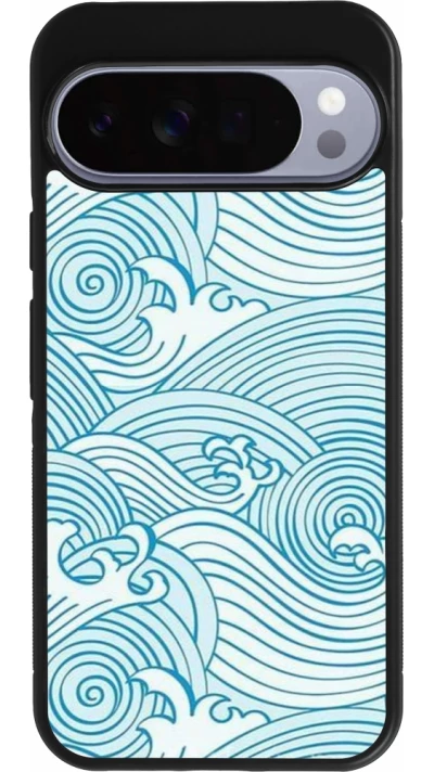 Google Pixel 10 Pro XL Case Hülle - Silikon schwarz Ocean Waves