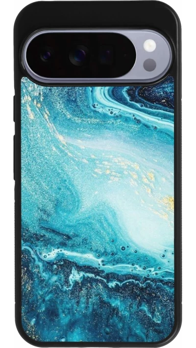 Google Pixel 10 Pro XL Case Hülle - Silikon schwarz Sea Foam Blue