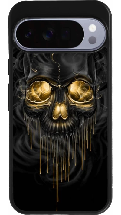 Google Pixel 10 Pro XL Case Hülle - Silikon schwarz Skull 02