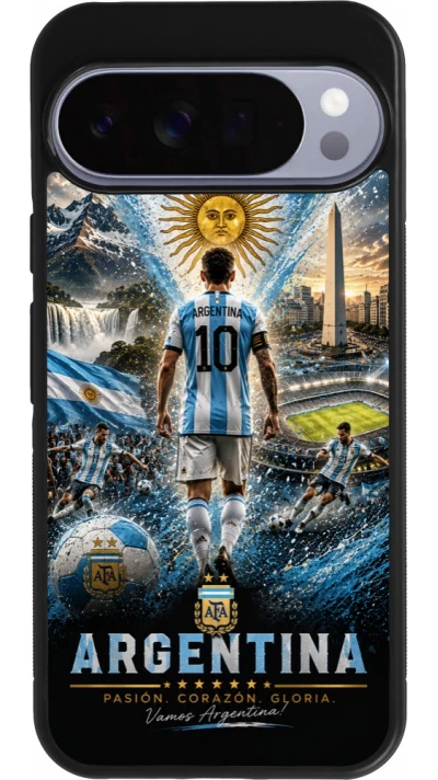 Google Pixel 10 Pro XL Case Hülle - Silikon schwarz Fussball Argentinien splash 2026