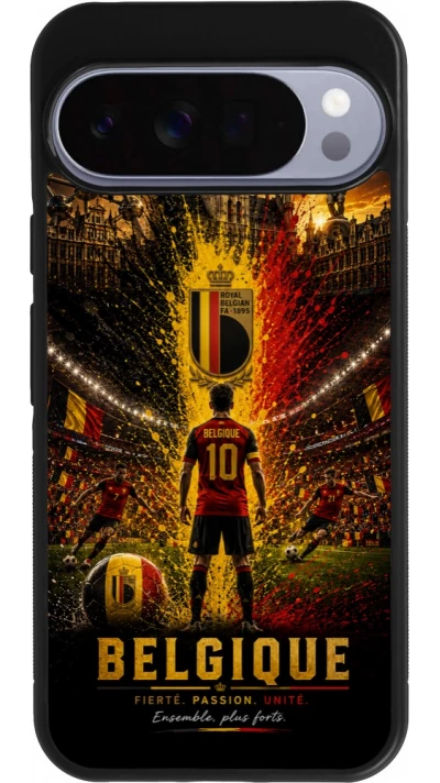 Google Pixel 10 Pro XL Case Hülle - Silikon schwarz Fussball Belgien splash 2026