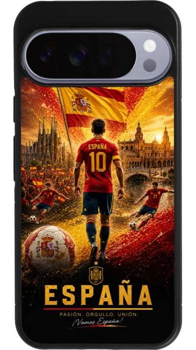 Google Pixel 10 Pro XL Case Hülle - Silikon schwarz Fussball Espanien splash 2026