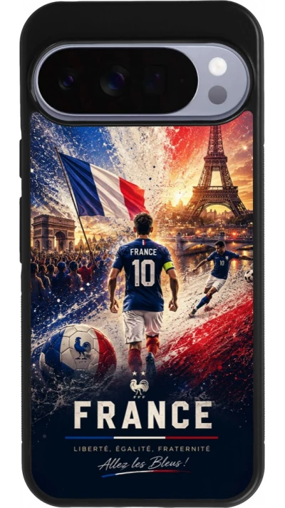 Google Pixel 10 Pro XL Case Hülle - Silikon schwarz Fussball Frankreich splash 2026
