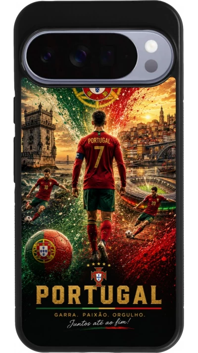 Google Pixel 10 Pro XL Case Hülle - Silikon schwarz Fussball Portugal splash 2026