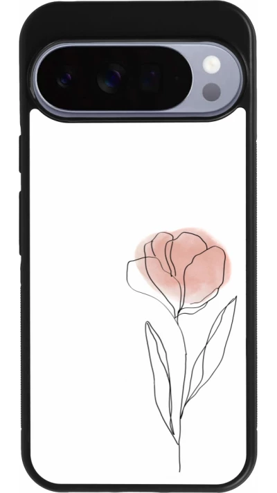 Google Pixel 10 Pro XL Case Hülle - Silikon schwarz Spring 23 minimalist flower