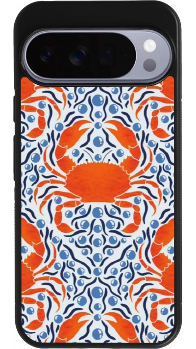 Google Pixel 10 Pro XL Case Hülle - Silikon schwarz Crabs and pearls Summer 2026