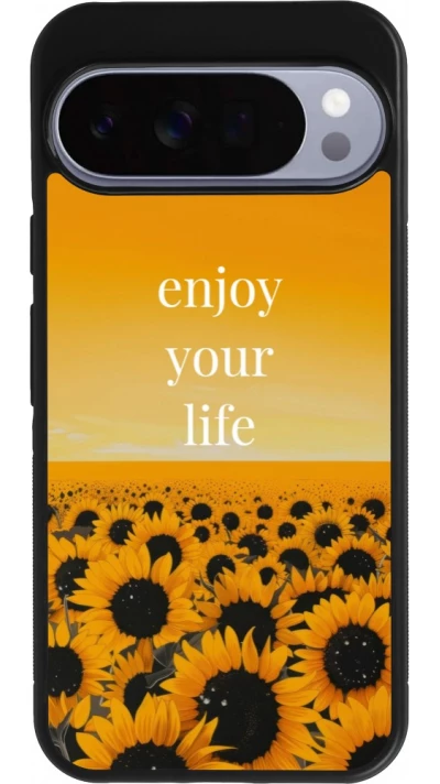 Google Pixel 10 Pro XL Case Hülle - Silikon schwarz Summer 2026 Enjoy your life