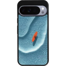 Coque Google Pixel 10 Pro XL - Silicone rigide noir Orange surf Summer 2026