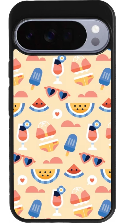 Google Pixel 10 Pro XL Case Hülle - Silikon schwarz Pattern Summer 2026