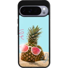 Google Pixel 10 Pro XL Case Hülle - Silikon schwarz Pineapple with glasses Summer 2026