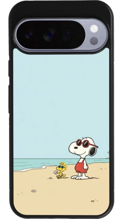 Google Pixel 10 Pro XL Case Hülle - Silikon schwarz Snoopy on the beach Summer 2026