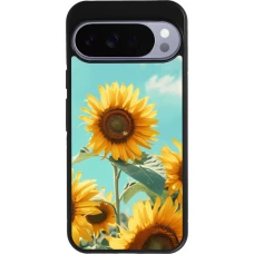 Coque Google Pixel 10 Pro XL - Silicone rigide noir Sunflowers Summer 2026