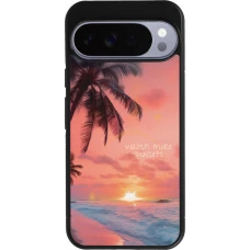 Coque Google Pixel 10 Pro XL - Silicone rigide noir Watch more sunsets Summer 2026