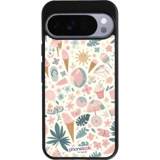 Google Pixel 10 Pro XL Case Hülle - Silikon schwarz Sommer Pink Muster