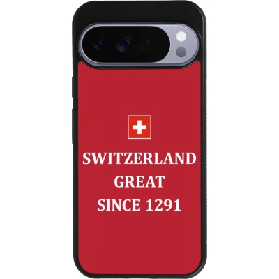 Coque Google Pixel 10 Pro XL - Silicone rigide noir Switzerland Great Since 1291