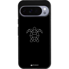 Coque Google Pixel 10 Pro XL - Silicone rigide noir Turtles lines on black