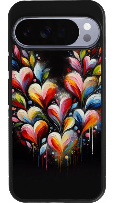 Google Pixel 10 Pro XL Case Hülle - Silikon schwarz Valentin 2024 Schwarzes Herz Abstrakt
