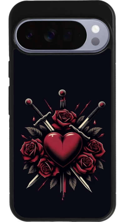 Google Pixel 10 Pro XL Case Hülle - Silikon schwarz Valentine 2024 gothic love