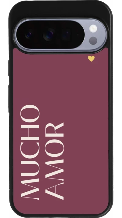Google Pixel 10 Pro XL Case Hülle - Silikon schwarz Valentine 2024 mucho amor rosado