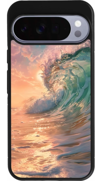 Google Pixel 10 Pro XL Case Hülle - Silikon schwarz Wave Sunset