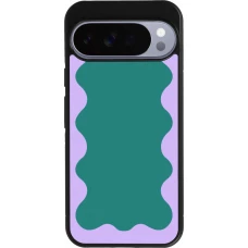 Google Pixel 10 Pro XL Case Hülle - Silikon schwarz Wavy Rectangle Green Purple