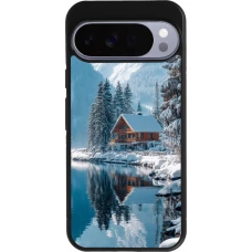 Google Pixel 10 Pro XL Case Hülle - Silikon schwarz Winter 25 Winter house forest day