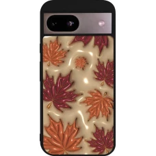 Coque Google Pixel 8a - Silicone rigide noir Autumn 26 3D leaves