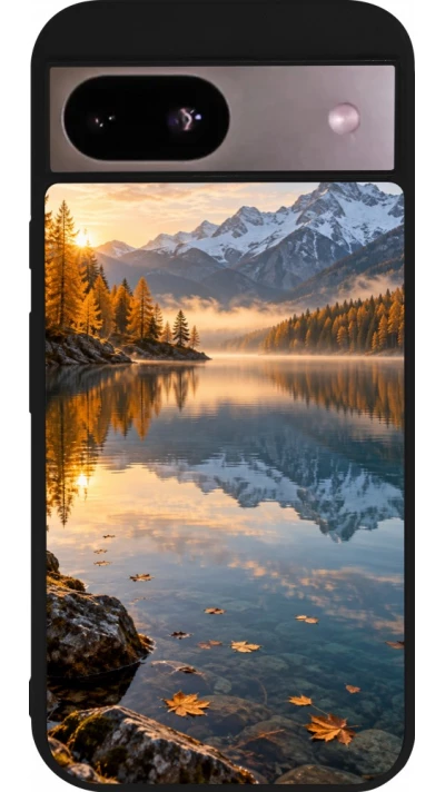 Coque Google Pixel 8a - Silicone rigide noir Autumn 26 Autumn lake
