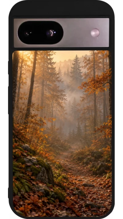 Coque Google Pixel 8a - Silicone rigide noir Autumn 26 Autumn walk