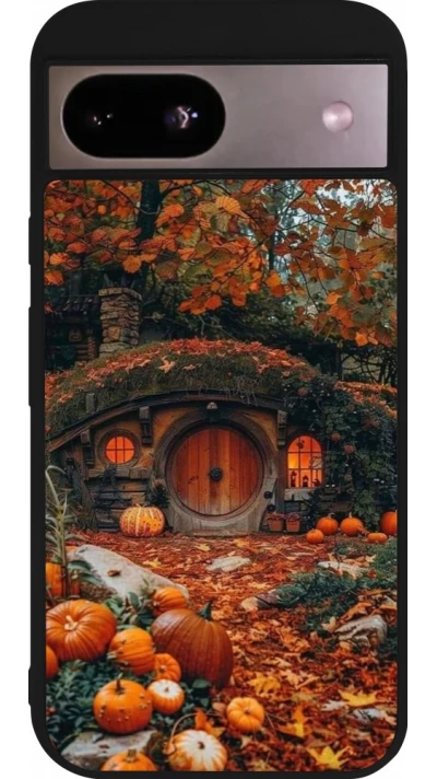 Coque Google Pixel 8a - Silicone rigide noir Autumn 26 Hobbit house
