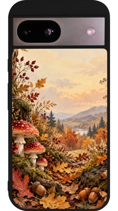 Coque Google Pixel 8a - Silicone rigide noir Autumn 26 Illustrated Autumn