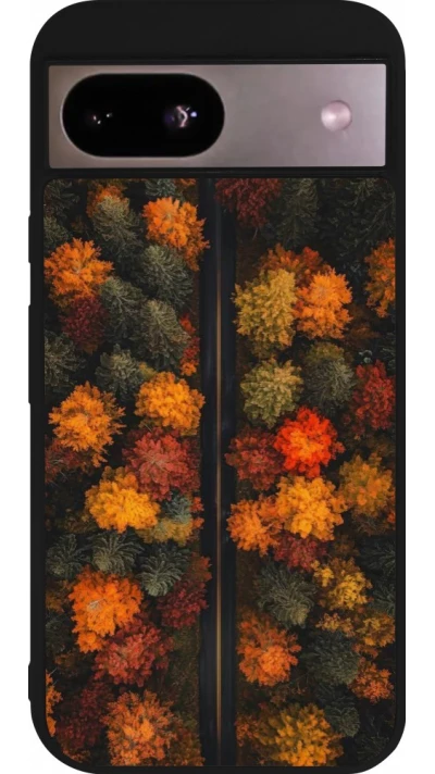 Coque Google Pixel 8a - Silicone rigide noir Autumn 26 Road in autumn