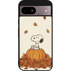 Coque Google Pixel 8a - Silicone rigide noir Autumn 26 Snoopy autumn