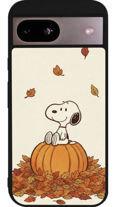 Coque Google Pixel 8a - Silicone rigide noir Autumn 26 Snoopy autumn