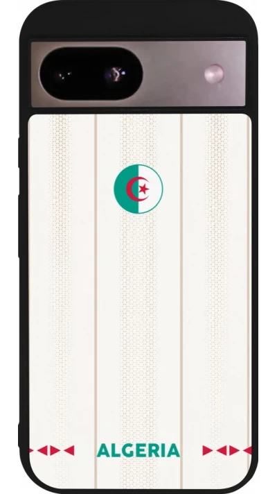 Coque Google Pixel 8a - Silicone rigide noir Maillot de football Algérie 2026 personnalisable