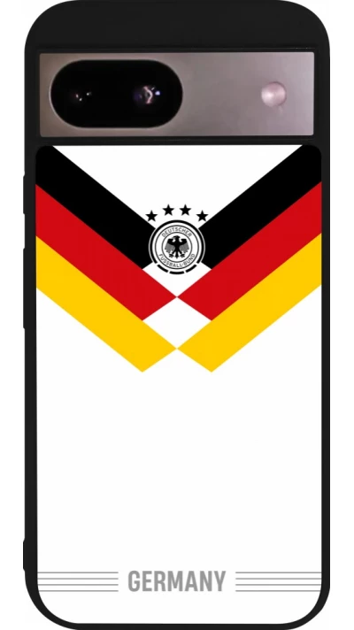 Coque Google Pixel 8a - Silicone rigide noir Maillot de football Allemagne 2026 personnalisable