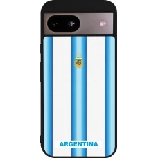 Coque Google Pixel 8a - Silicone rigide noir Maillot de football Argentine 2026 personnalisable