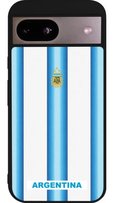 Coque Google Pixel 8a - Silicone rigide noir Maillot de football Argentine 2026 personnalisable