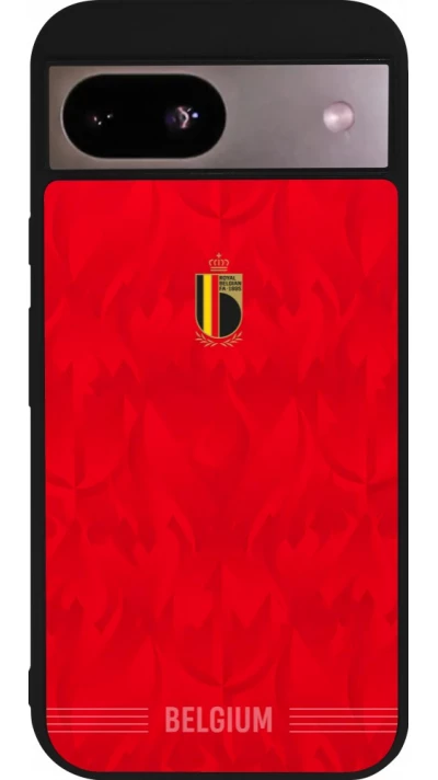 Coque Google Pixel 8a - Silicone rigide noir Maillot de football Belgique 2026 personnalisable