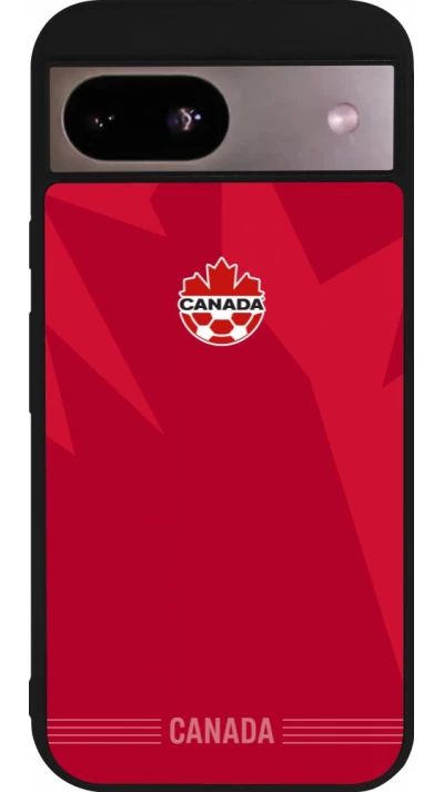Coque Google Pixel 8a - Silicone rigide noir Maillot de football Canada 2026 personnalisable