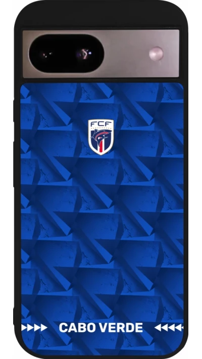 Coque Google Pixel 8a - Silicone rigide noir Maillot de football Cap-Vert 2026 personnalisable