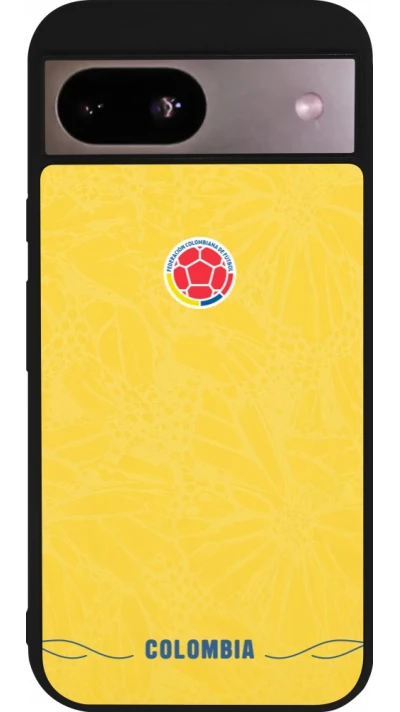 Coque Google Pixel 8a - Silicone rigide noir Maillot de football Colombie 2026 personnalisable