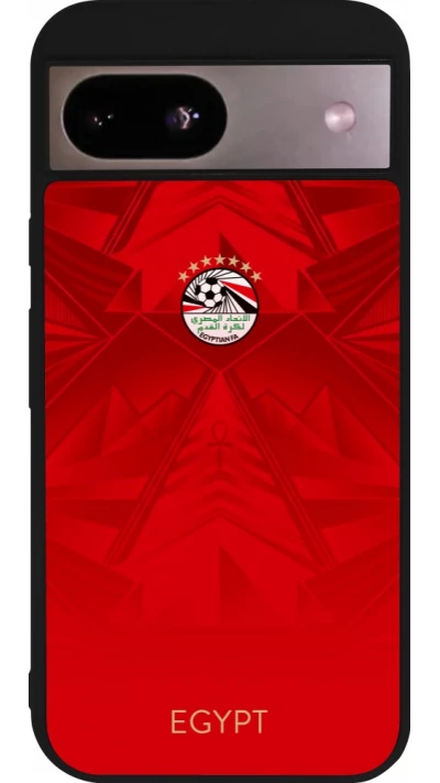 Coque Google Pixel 8a - Silicone rigide noir Maillot de football Égypte 2026 personnalisable