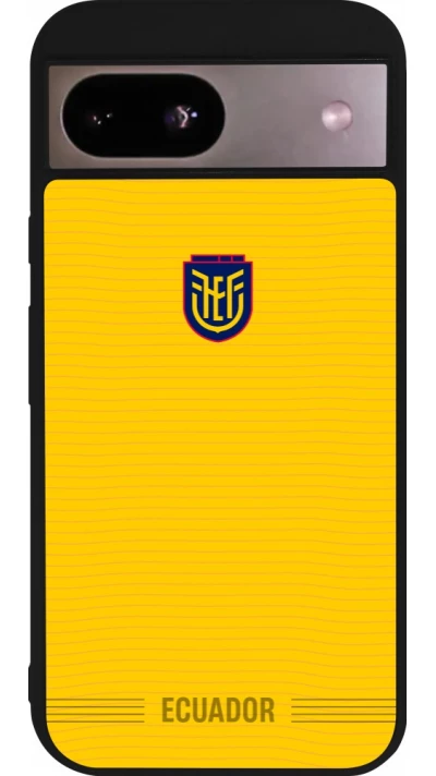 Coque Google Pixel 8a - Silicone rigide noir Maillot de football Équateur 2026 personnalisable