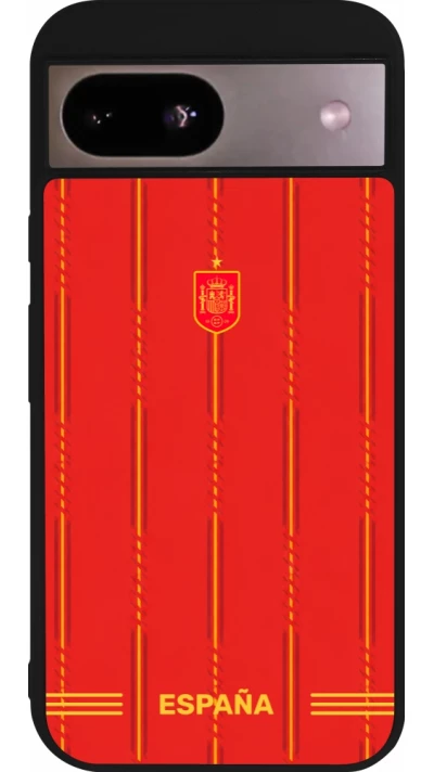 Coque Google Pixel 8a - Silicone rigide noir Maillot de football Espagne 2026 personnalisable
